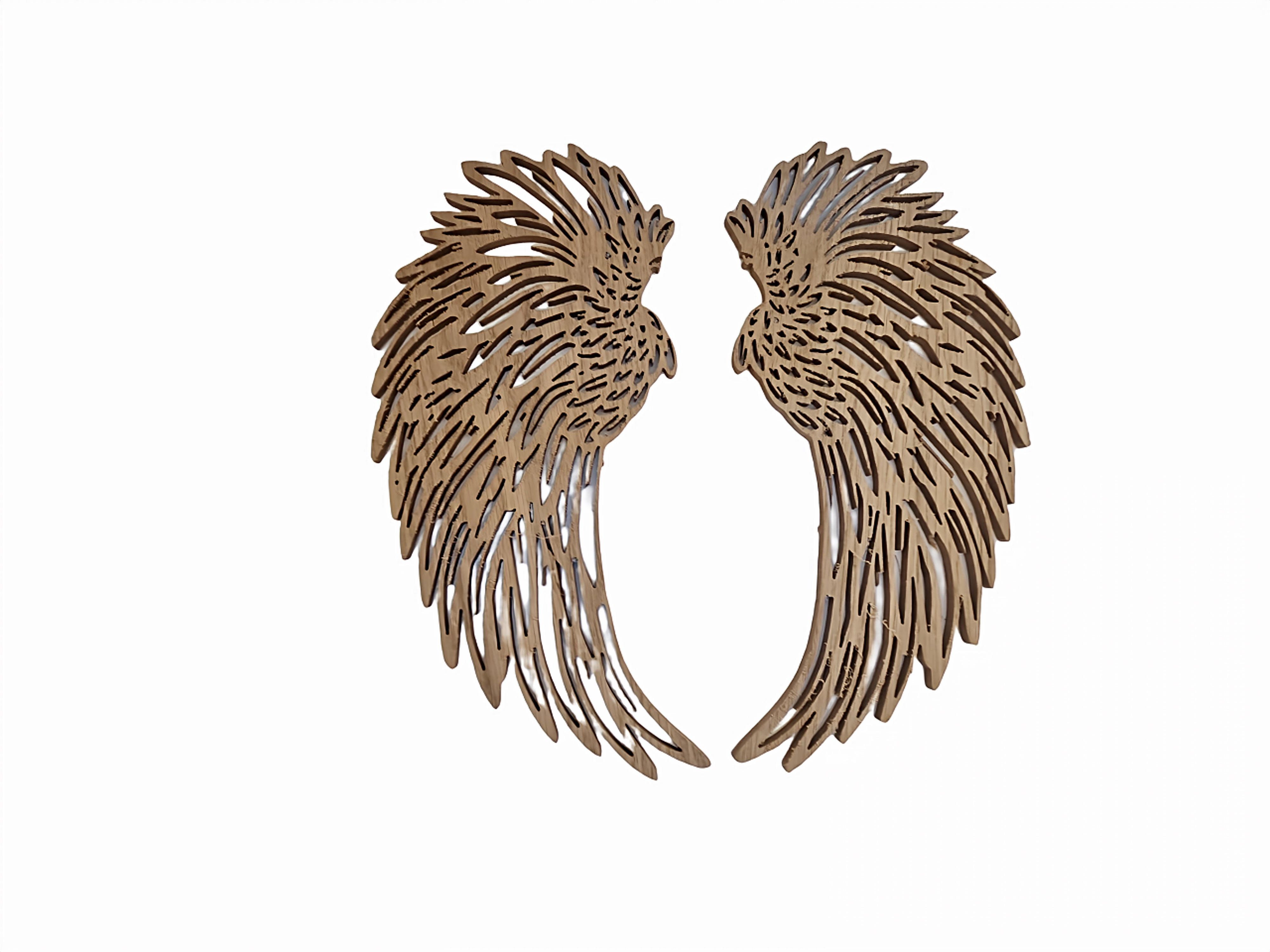 Carved Timber Angel Wings Sculpture