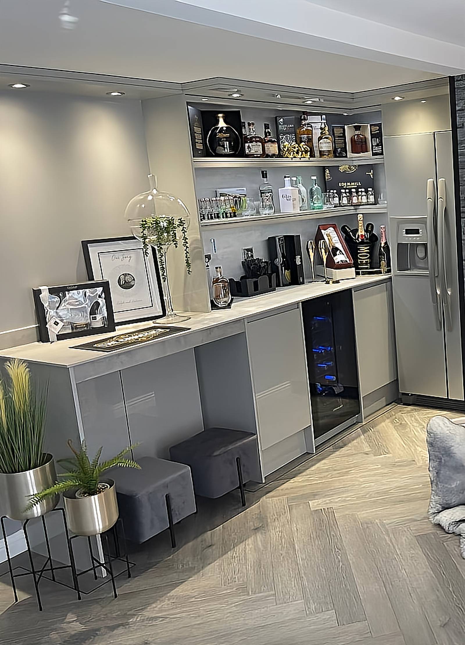 Bespoke garden bar with integrated storage