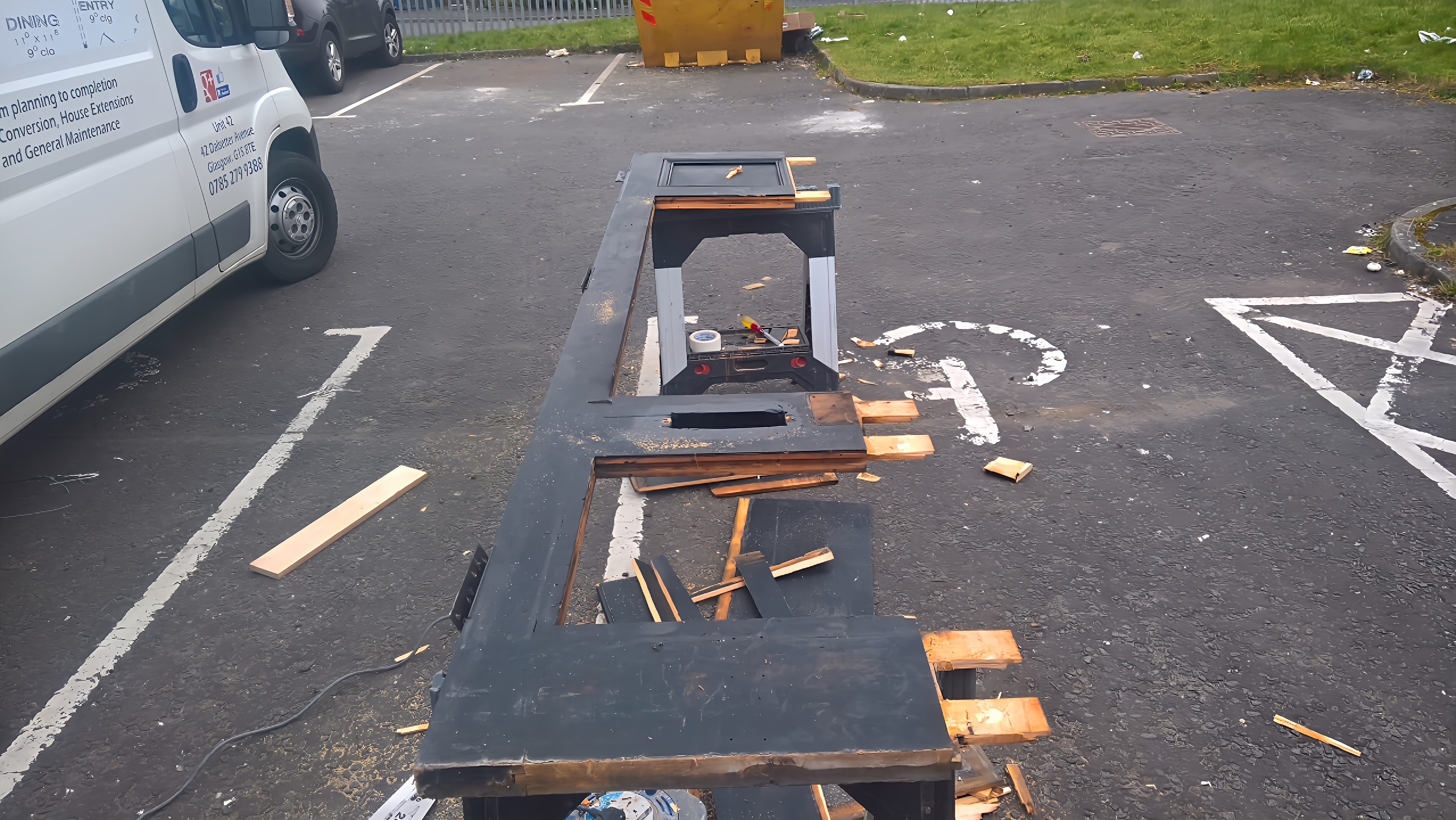 Exterior door frame structural timber repair in Glasgow