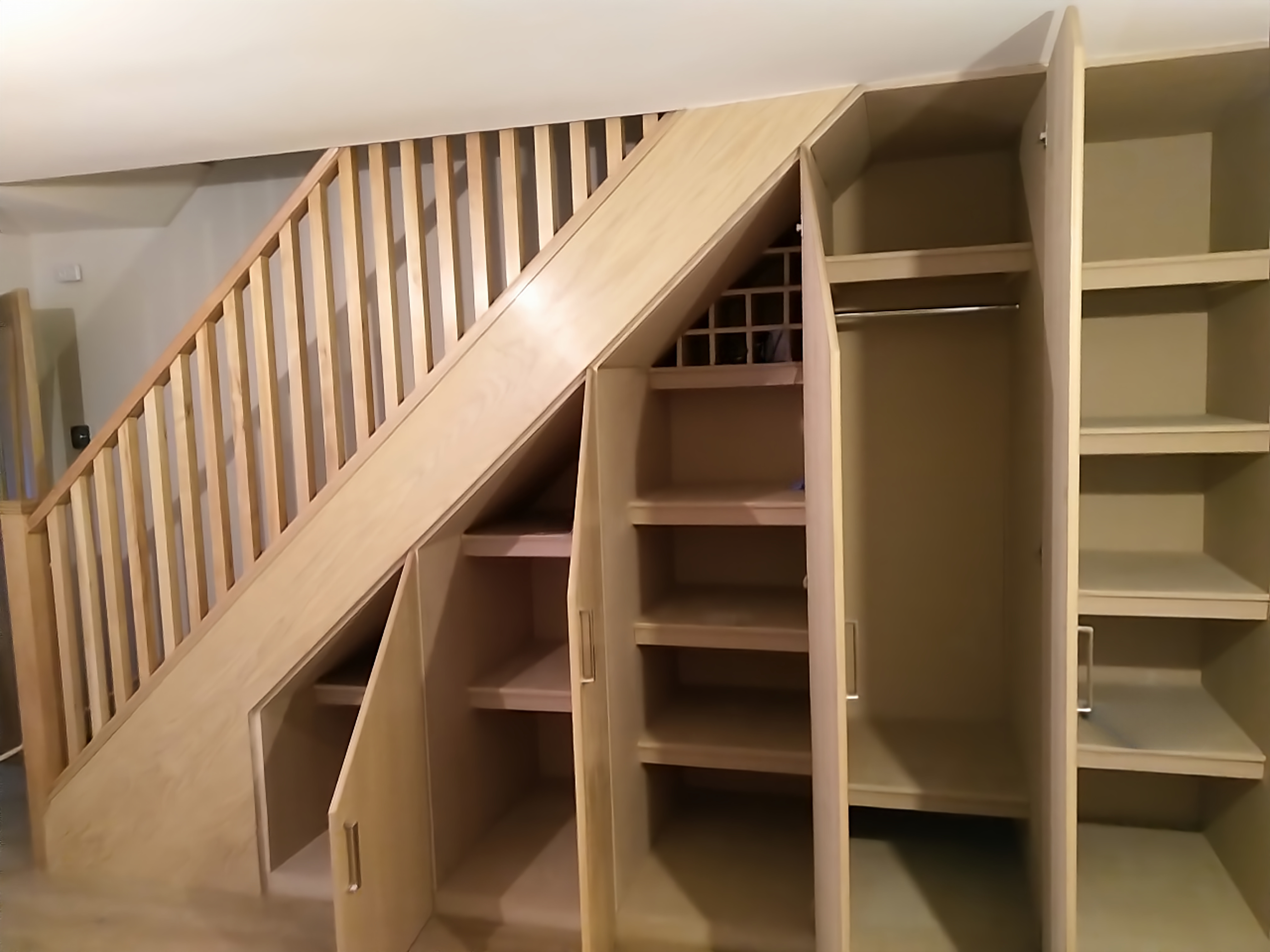 Custom under stair storage cupboards built in Glasgow