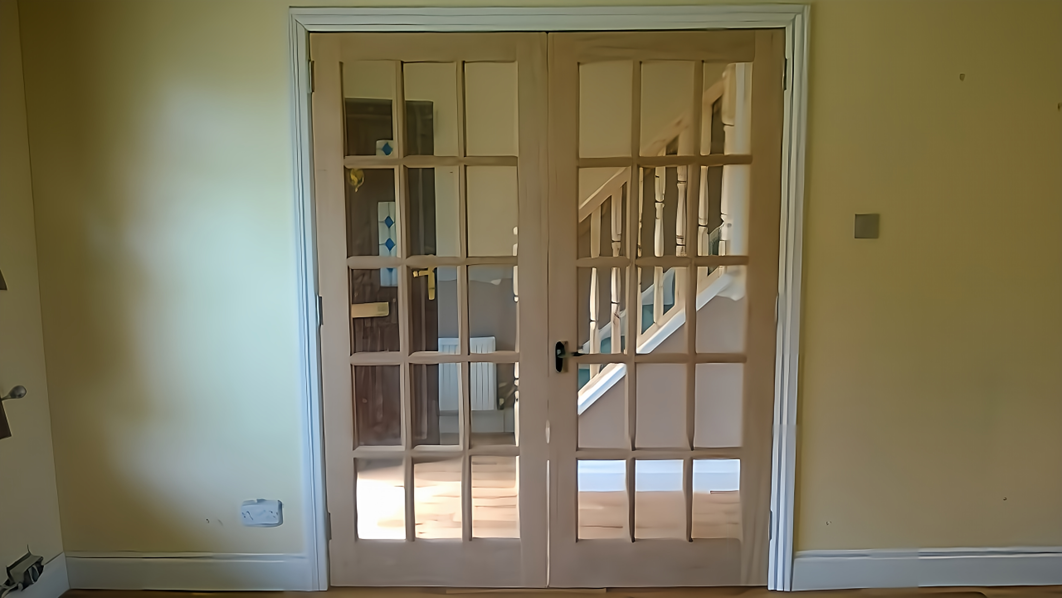 Double glazed oak French doors installed in Glasgow rear extension
